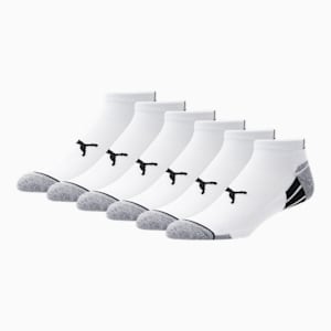 Half-Terry Low Cut Men's Socks [6 Pack], WHITE / GREY, extralarge